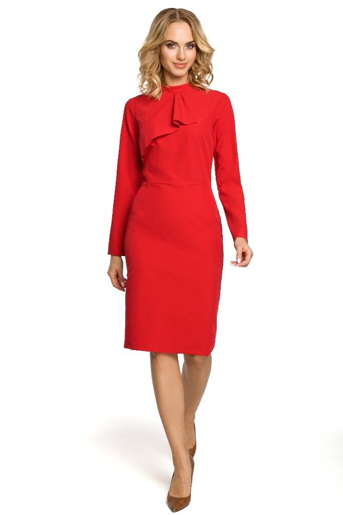 Sukienka midi - Ołówkowa - czerwona